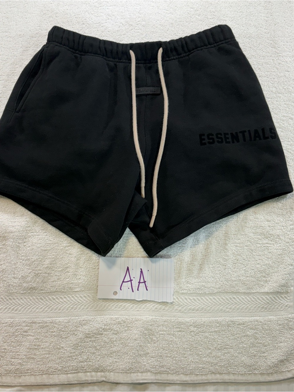 ESSENTIALS Black Fleece Drawstring Shorts XS Fear of God women's